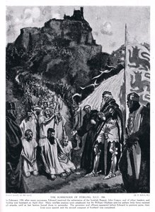 La rendición del Castillo de Stirling; julio; AD1304, años 1920 de Frank Gillett